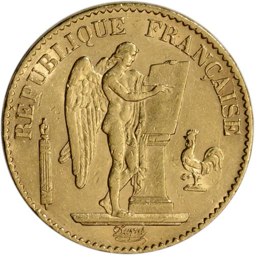 France Gold 20 Francs (.1867 Oz) - Angel - Xf/au - Random Date