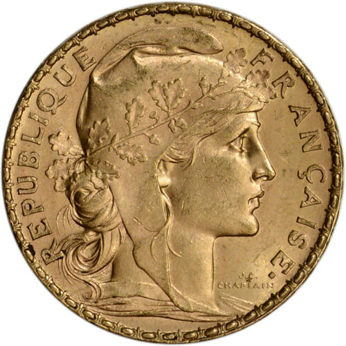France Gold 20 Francs (.1867 Oz) - Rooster - Xf/au - Random Date
