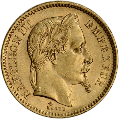 France Gold 20 Francs (.1867 Oz) - Napoleon Iii Laureate - Avg Circ- Random Date